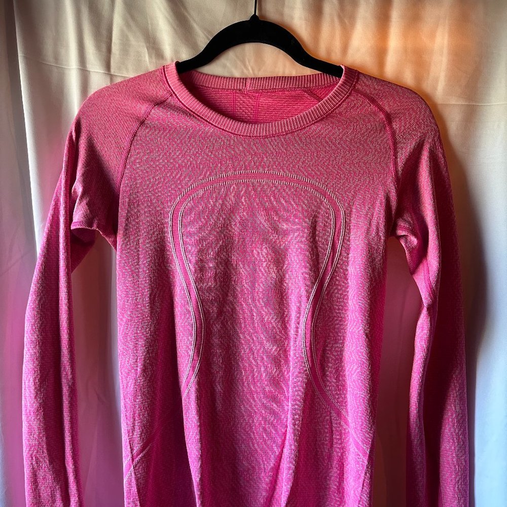 Lululemon Swiftly Tech Long-Sleeve Shirt size 6 hot pink